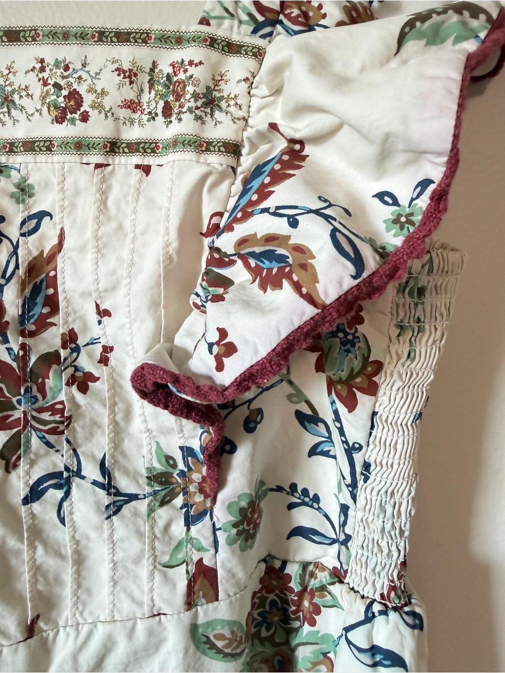 Tuckernuck Nora Dress terracotta chintz floral print ruffle sleeve midi sz M - Picture 6 of 9